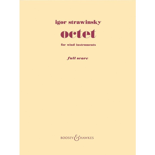 Octet For Winds F/Sc Rev 1952 Book