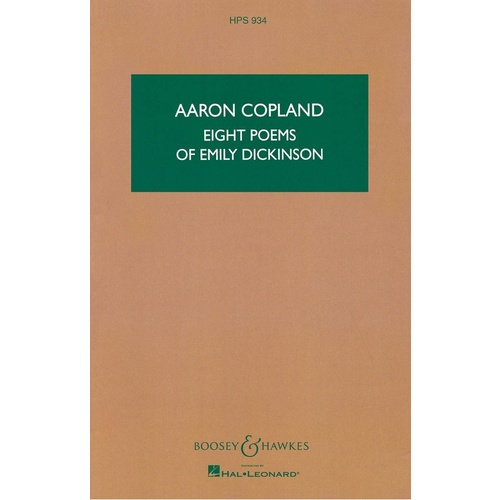 Copland - 8 Poems Of Dickinson Study Score Book