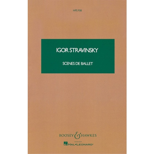 Scenes De Ballet Study Score Book