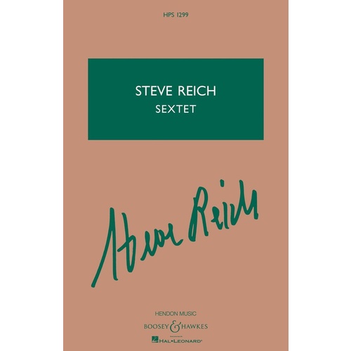 Reich - Sextet Study Score Book