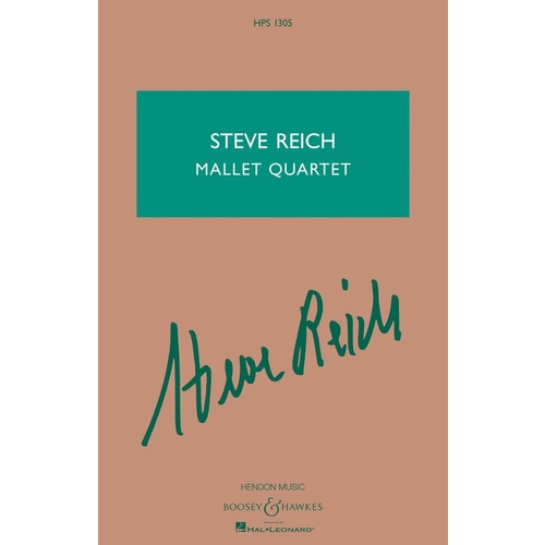 Steve Reich Mallet Quartet Study Score Book
