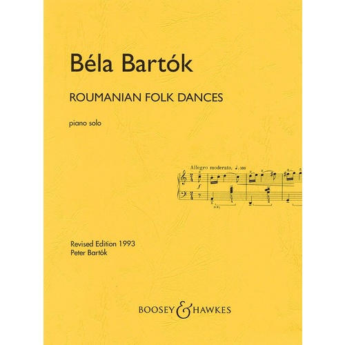 Roumanian Folk Dances Rev Ed 1993 Piano Book