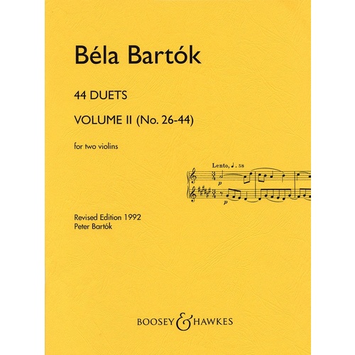 Bartok - 44 Violin Duets Vol 2 Book