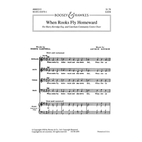 When Rooks Fly SATB Book