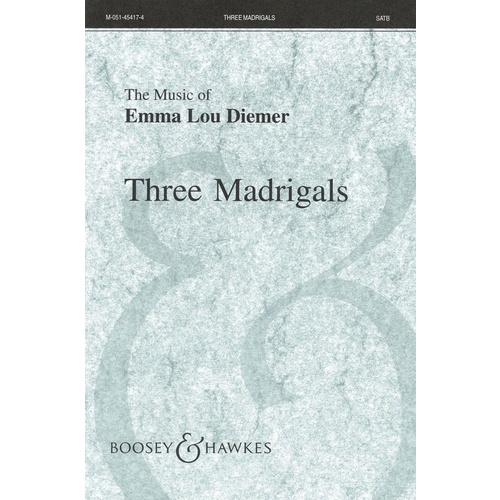 Three Madrigals SATB Book