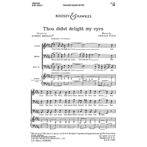 Thou Didst Delight My Eyes Tbb Book