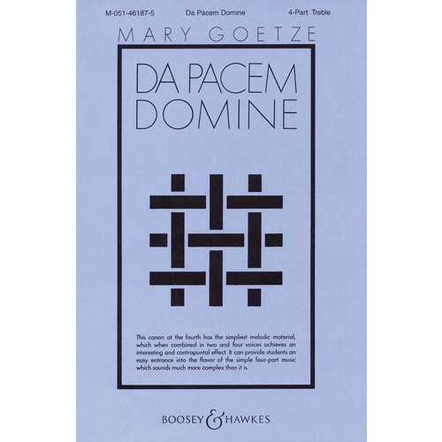 Da Pacem Domine 4Pt Book