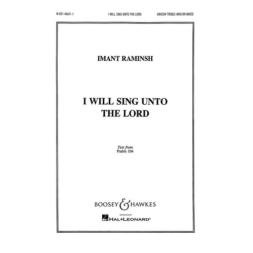 I Will Sing Unis/SATB Book
