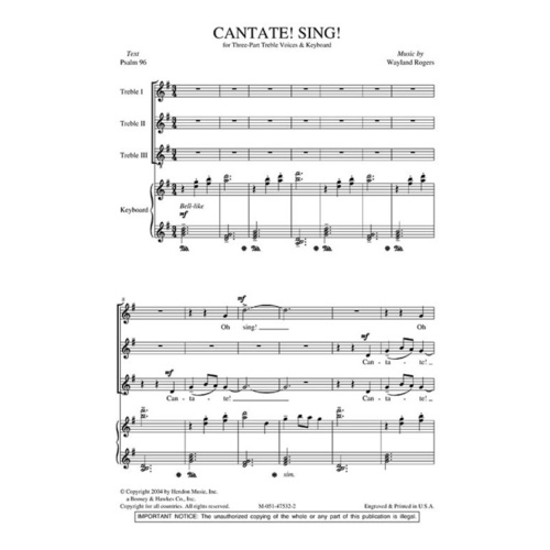 Cantate Sing 3Pt Treb Book