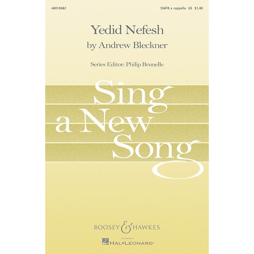 Yedid Nefesh SSATB A Capella Book