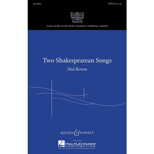 Two Shakespearean Songs SATB Book