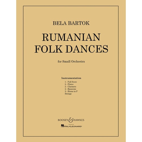 Rumanian Folk Dances For Small Orch Score/Parts Book