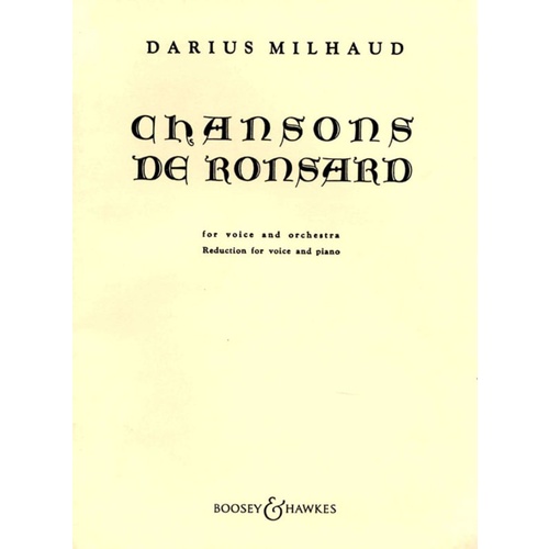 Chansons Ronsard Vo/Pn Book