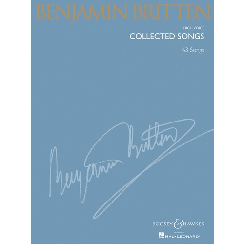 Benjamin Britten Collected Songs High Voice Book