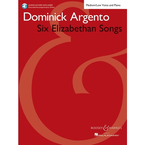 Six Elizabethan Songs Med/Low Book/Online Audio Book
