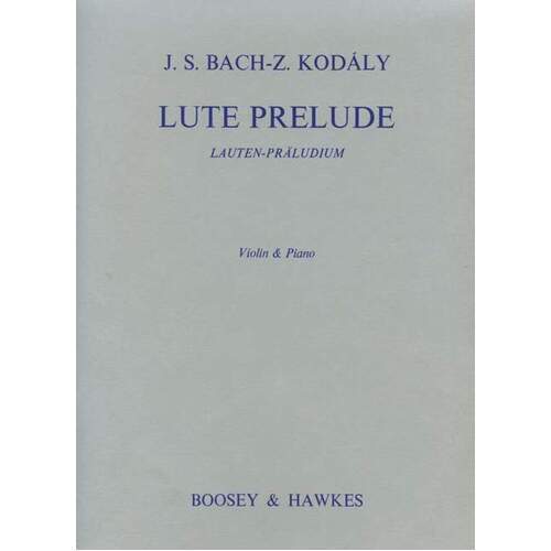 Bach - Lute Prelude Violin/Piano (Softcover Book)