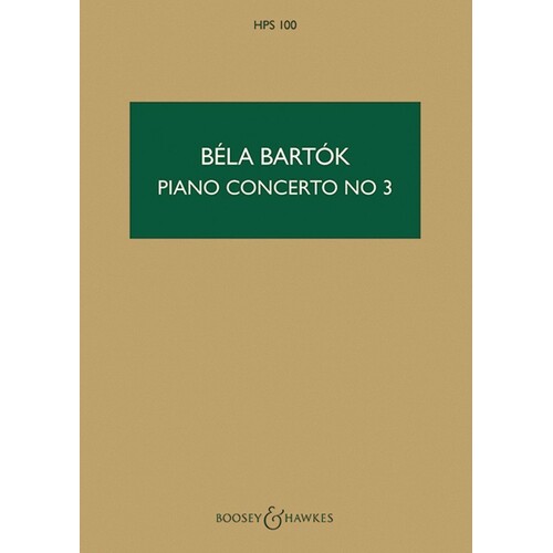 Bartok - Piano Concerto No 3 Study Score Book