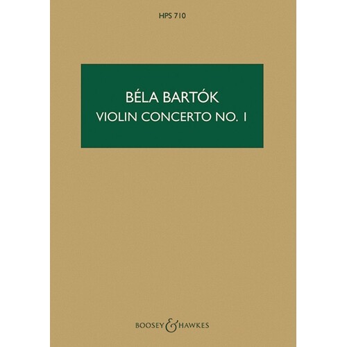 Bartok - Violin Concerto No 1 Op Post Study Score Book