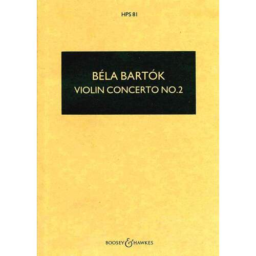 Bartok - Violin Concerto No 2 Study Score Book