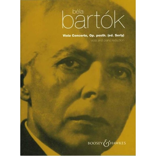 Bartok Viola Concerto Viola/Piano Arranged by Primrose, Op. Posth., 52 Pages, Published by Boosey & Hawkes