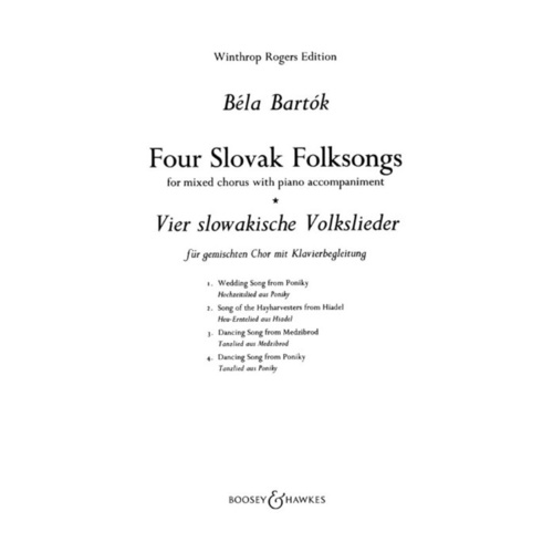 4 Slovak Folk Songs SATB And Piano Book
