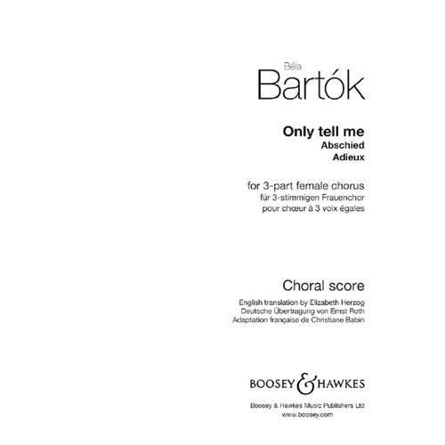 Bartok - Only Tell Me SA A Cappella (Octavo) Book