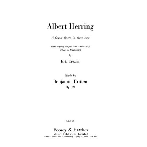 Britten - Albert Herring Op 39 Study Score Book