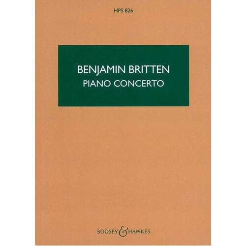 Britten - Piano Concerto Op 13 Study Score Book