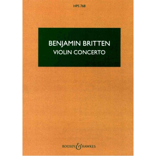 Britten - Violin Concerto Op 15 Study Score Book