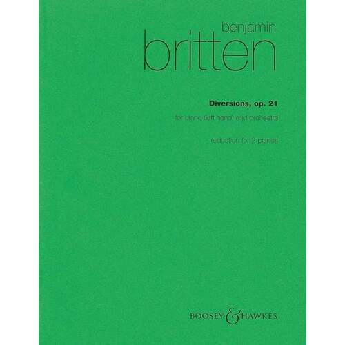 Britten - Diversions Op 21 Piano (Left Hand) 2Piano/3Hds (Softcover Book)