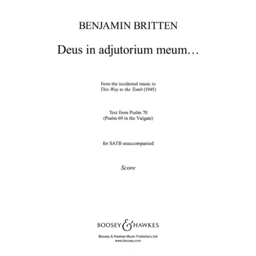 Deus In Adjutorium Meum SATB A Capp Choral Score Book