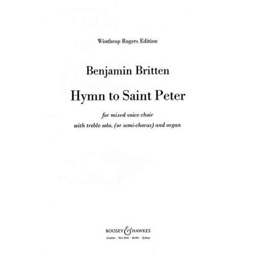 Britten - Hymn To Saint Peter Op 56A SATB (Octavo) Book
