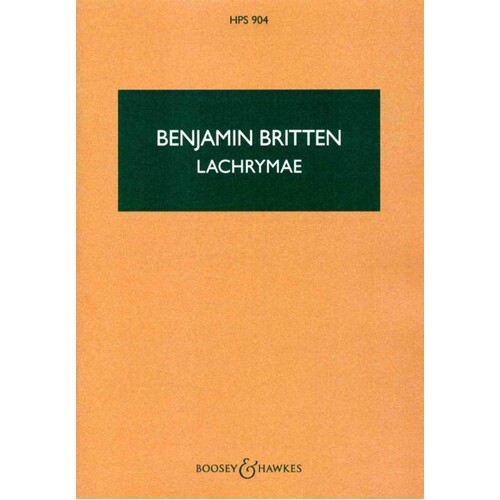 Britten - Lachrymae Viola/String Orch Study Score Book