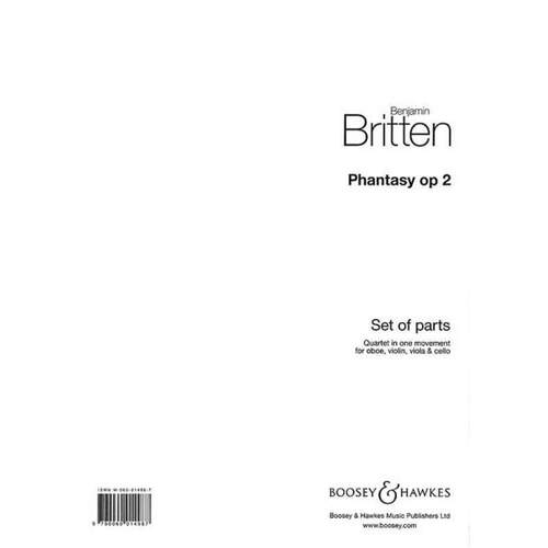 Britten - Phantasy Op 2 Oboe/Violin/Vla/Vc Parts (Set Of Parts) Book