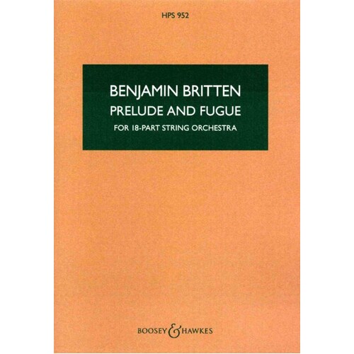 Britten - Prelude And Fugue Op 29 Study Score Book