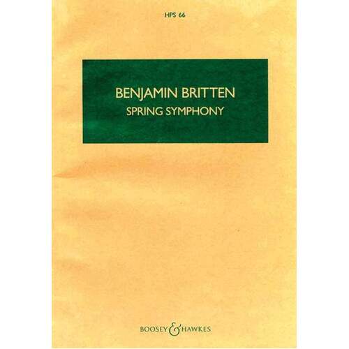 Britten - Spring Symphony Op 44 Study Score Book