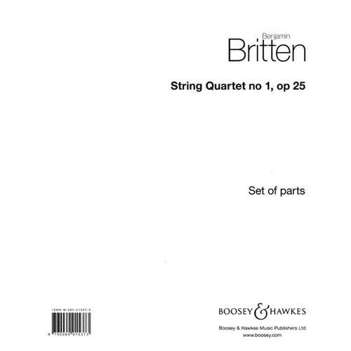 Britten - String Quartet No 1 Op 25 Parts (Set Of Parts) Book