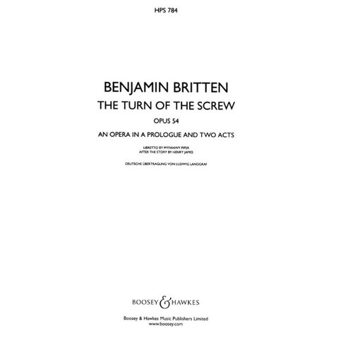 Britten - Turn Of The Screw Op 54 Study Score Book