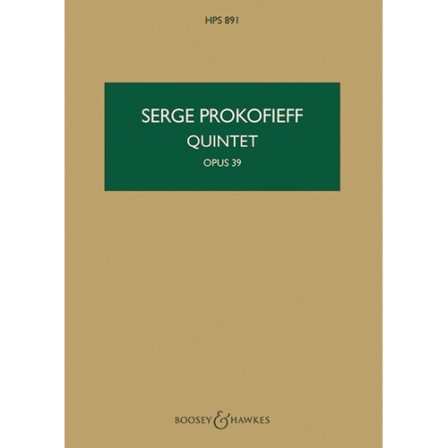 Prokoffief - Quintet Op 39 Study Score Book
