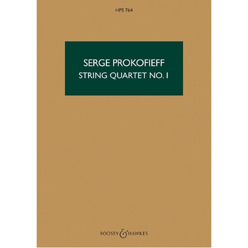 Prokofieff - String Quartet No 1 Study Score Book