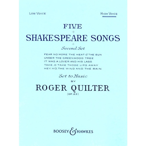 Five Shakespeare Songs Op 23 High Voice Book