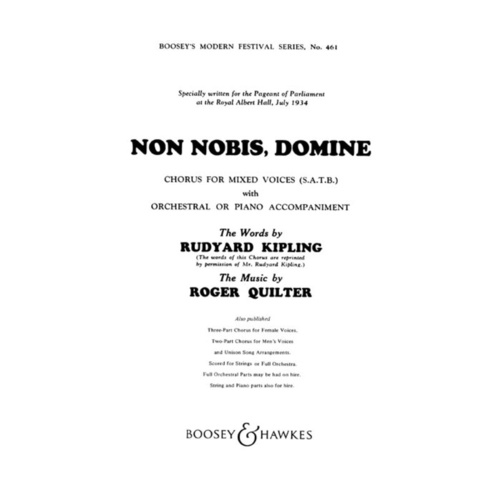 Non Nobis Domine SATB Book