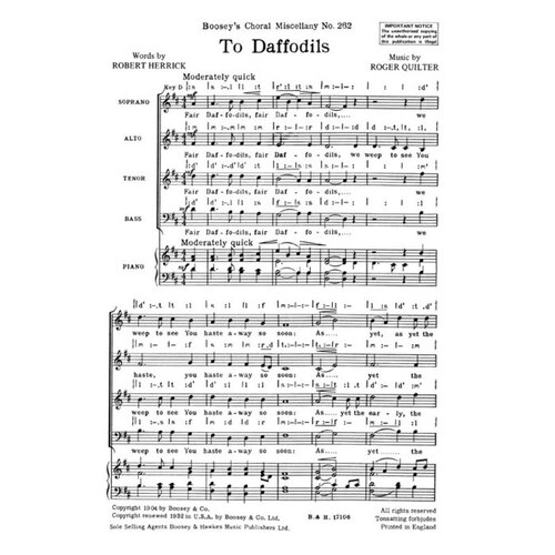 To Daffodils(SATB)**To