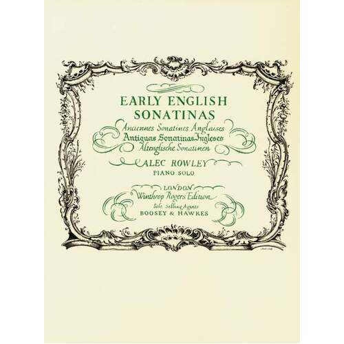 Early English Sonatinas Arr Rowley (Softcover Book)
