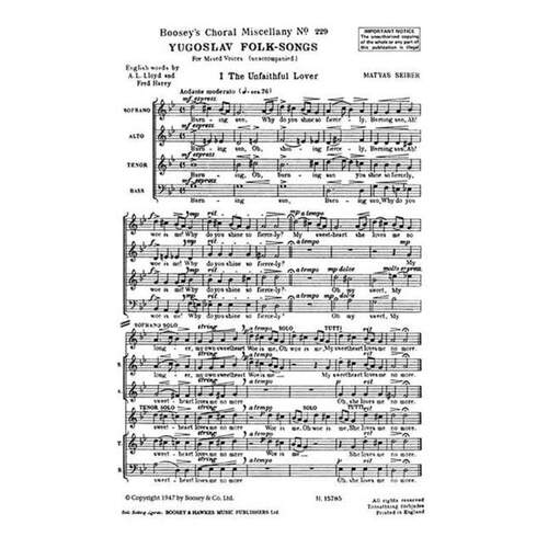 Seiber - Yugoslav Folk Songs SATB (Octavo) Book