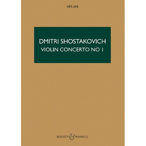 Concerto No 1 Violin Op 77 (Orig Op 99 Study Sc (Music Score) Book