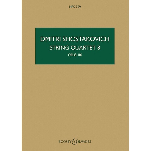 Shostakovich - String Quartet No 8 Op 110 Study Score Book
