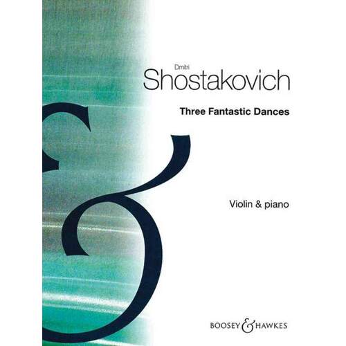 Shostakovich - 3 Fantastic Dances Op 5 Violin/Piano (Softcover Book)
