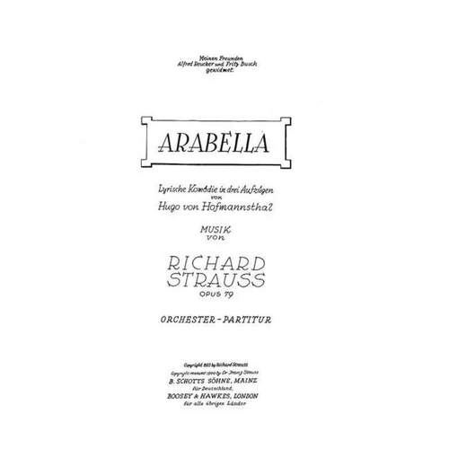 Richard Strauss - Arabella Op 79 Study Score (Hardcover Book) Book