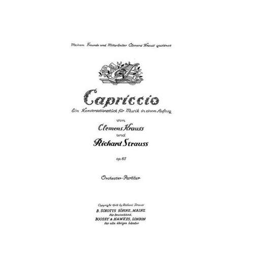 Richard Strauss - Capriccio Op 85 Score Book